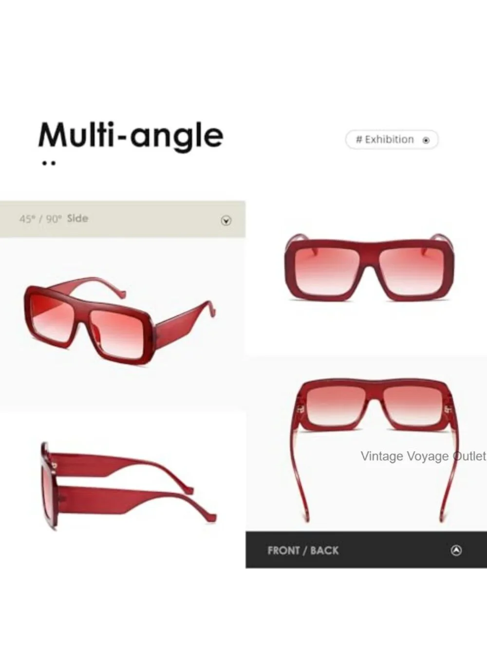 Oversized Square Sunglasses Retro UV400 Protection Polarized Metal Frame